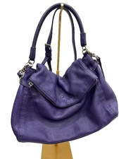 Vtg Kate Spade New York Little Minka Pebbled Leather Zipper Crossbody Bag Purple