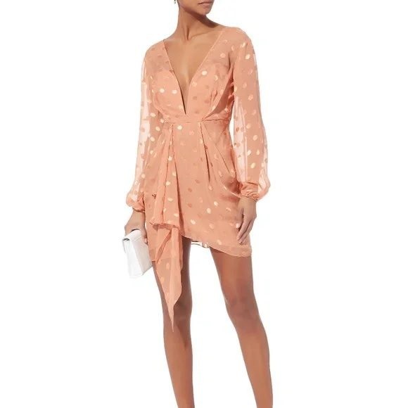 michelle mason mini dress Wrap-effect Silk-satin Mini Dress