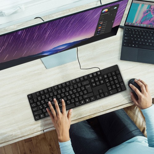 Full Size Keyboard Russian Letter Wired Work Computer Keyboards for Desktop - 第 4/12 張圖片