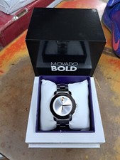 Movado Silver Stainless Steel Bold MB.01.3.14.6037 36mm Silver Dial Quartz MINT 