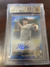 2017 Bowman Chrome Mitch Keller Blue Refractor /150 BGS 9.5 Autograph