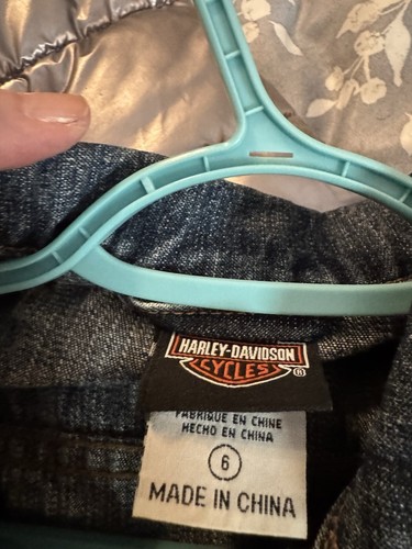 HARLEY-DAVIDSON CHILD'S DENIM JACKET, SIZE 6, UNISEX, EXCELLENT CLEAN CONDITION - Picture 7 of 8