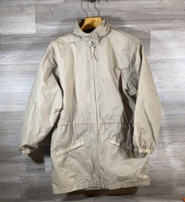 Woolrich Windbreaker Rain Jacket 5302 Light Taupe Draw String Waist Women’s  L