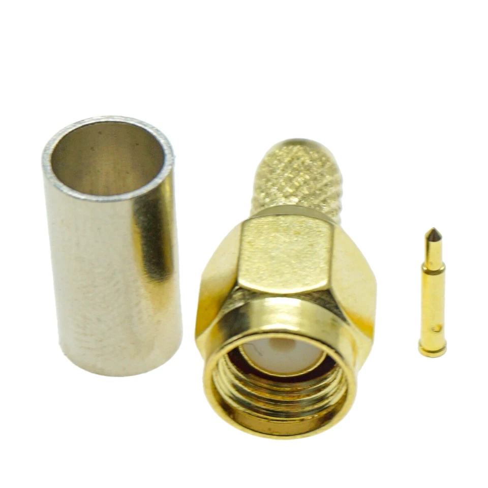 10Pcs SMA Male Female crimp For RG400 RG58 LMR142 Coaxial cable Lot RF connector - Image 2 of 4