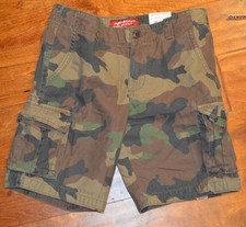 Boy's Arizona Green Camo Cargo Shorts Adjustable Waist Regular  Husky Sizes