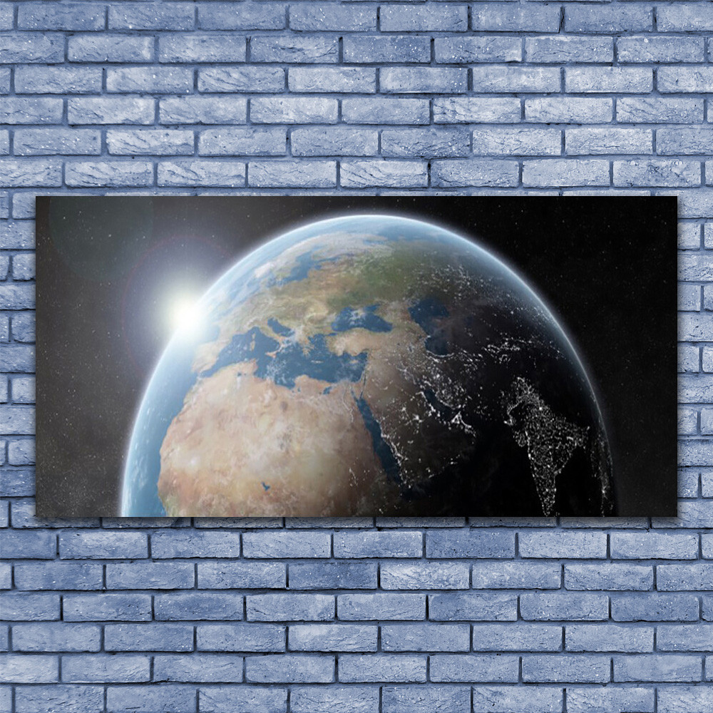 Impression sur verre Univers Globe 140x70 pour habiller un grand mur blanc
