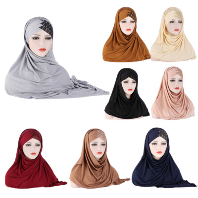 One-Piece Slip-On Hijab - Ready Jersey Muslim Headscarf, Easy Wear Amira Style