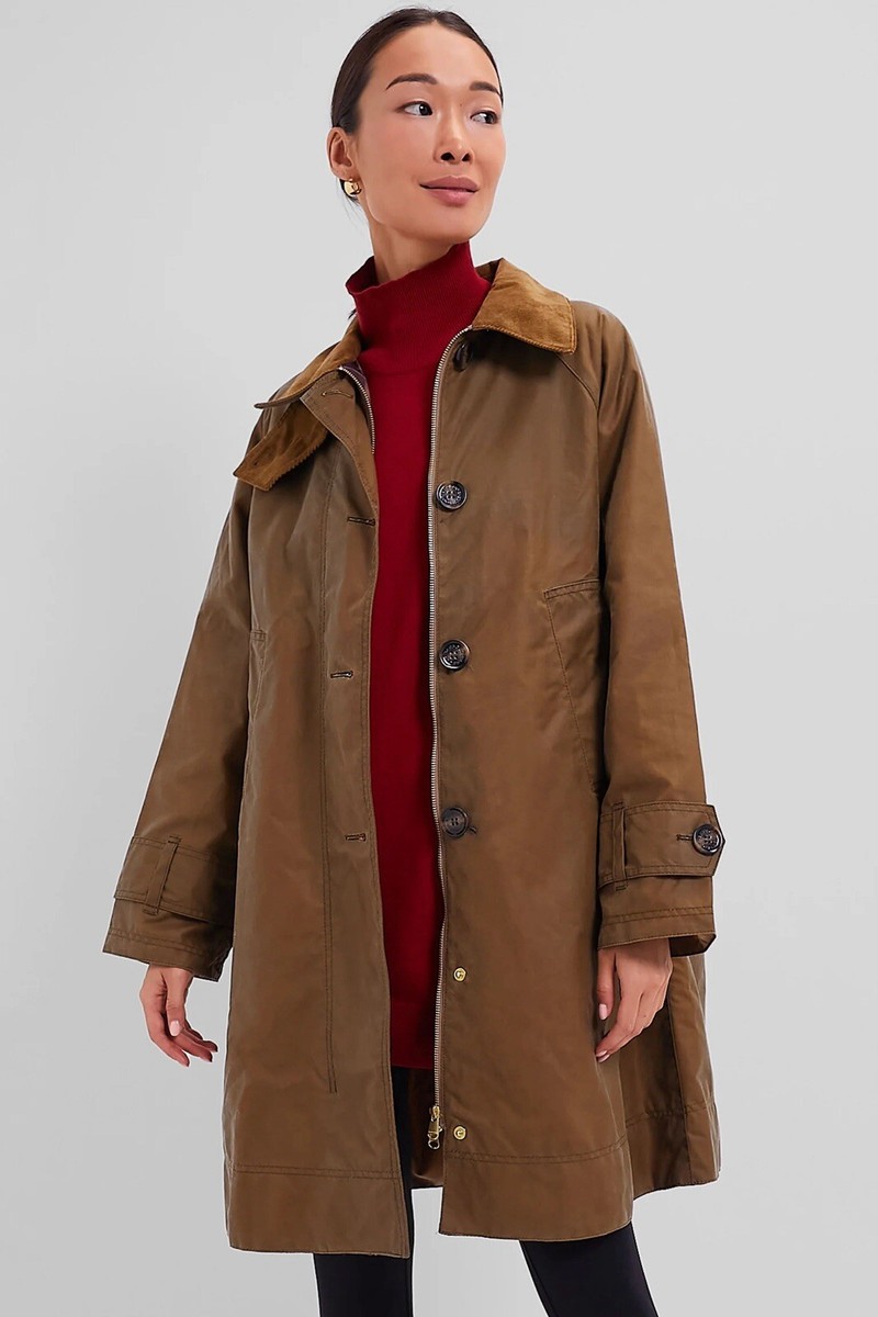 Barbour Hartwick Sand Water Resistant Waxed Cotton Coat Jacket