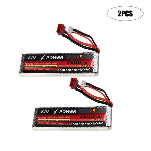 Spina a T aggiornamento batteria Lipo 7,4 V 2600 mAh 25 C per auto WLtoys 1/14 144001 RC - Foto 16 di 31
