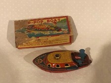 TK Japan Original Tin Toy Boat With Box 1950s