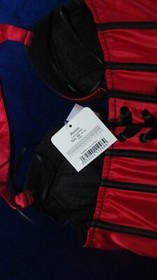 ANN SUMMERS UNDERWIRED  RED/BLACK  CORSET  SIZE  10  NWT  'PHOENIX'