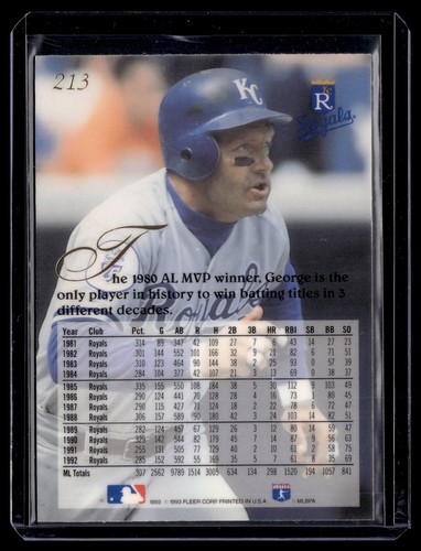1993 Flair George Brett #213 Kansas City Royals - Picture 2 of 2
