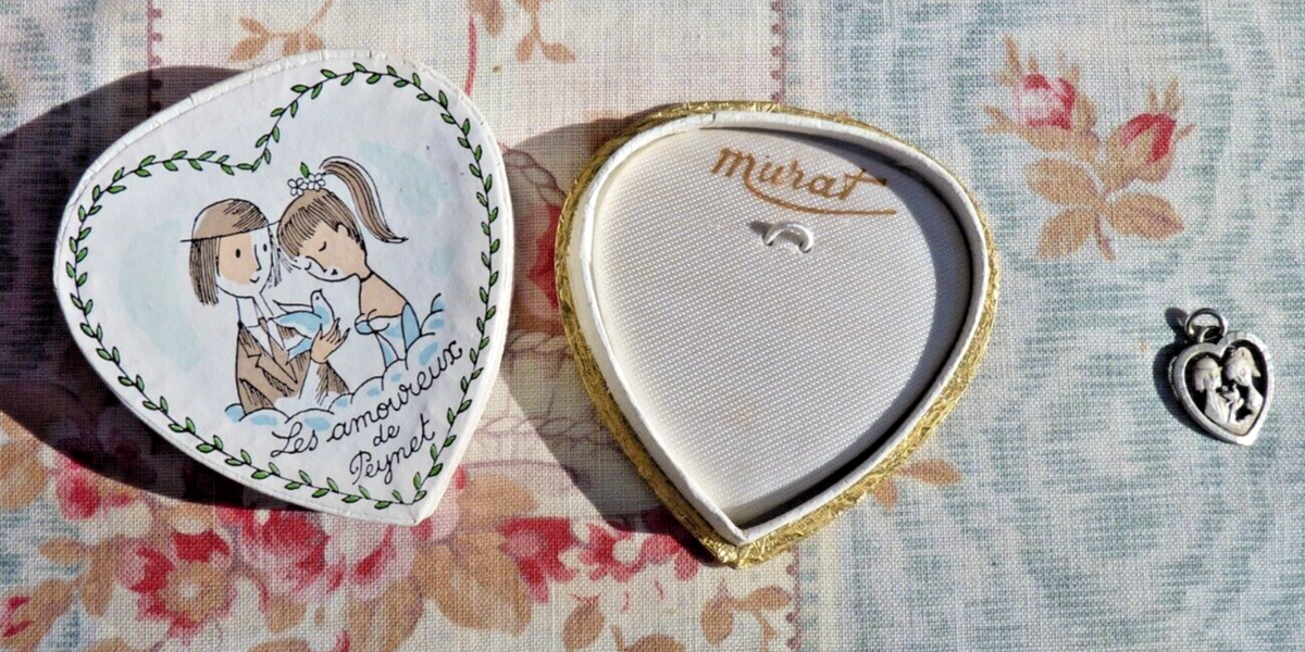 Lot De 2 écrins à Bijoux Vintage Murat - Les Amoureux De Peynet - Carton Années 1960