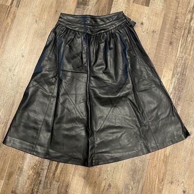 zara faux leather midi skirt