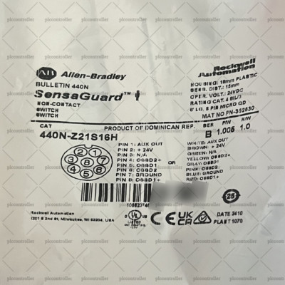 New Allen-Bradley 440N-Z21S16H Non Contact Switch SensaGuard 18mm Dia 8 Pin
