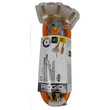 2 Ft. 12/3 Multi-outlet Extension Cord, Orange/gray | Ridgid Cord In/outdoor