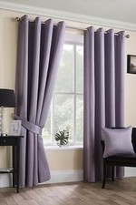 SATEEN WOVEN BLACKOUT 45" x 72" MAUVE EYELET UNLINED READY MADE CURTAINS 