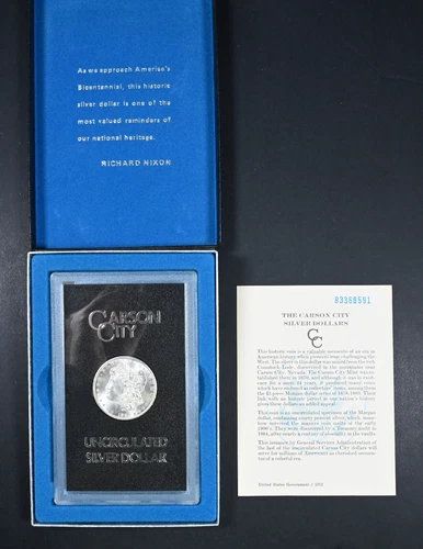 1884-CC Morgan Silver Dollar Uncirculated w/Cert! Carson City USA Mint Coin