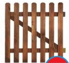 Wooden gate picket garden gate H80xL100cm planed wood palisade picket fence 