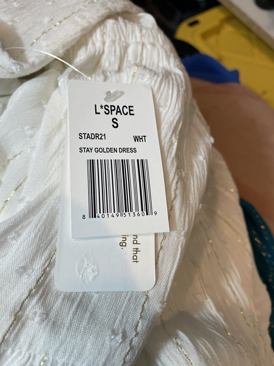 l'space stay golden dress NEW L*Space Women's White Size Small geometric beading dress