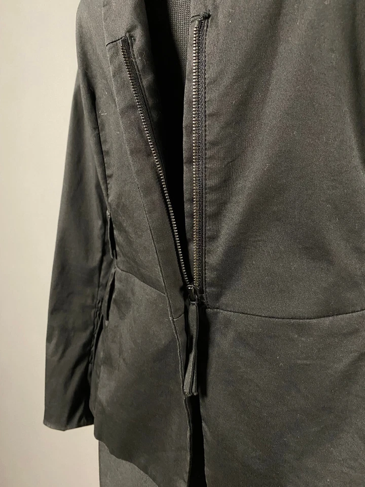 Abrigo Chaqueta Blazer Akris Punto Mujer Negro Algodón Cremallera Ligero Talla US 6 36 S Foto 2 de 4