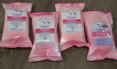 4 Pk: Vagisil Odor Block Daily Freshening Wipes, 20 wipes ea  
