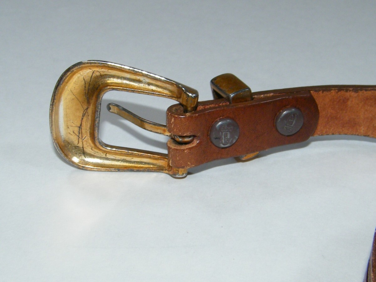 VINTAGE JUSTIN TOP GRAIN COWHIDE LEATHER TOOLED BELT SIZE 30