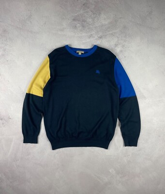 Vintage Burberry Brit Men's Sweater, dark blue, size M