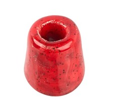 Vintage Glazed Red Ceramic Bowling Pencil Holder