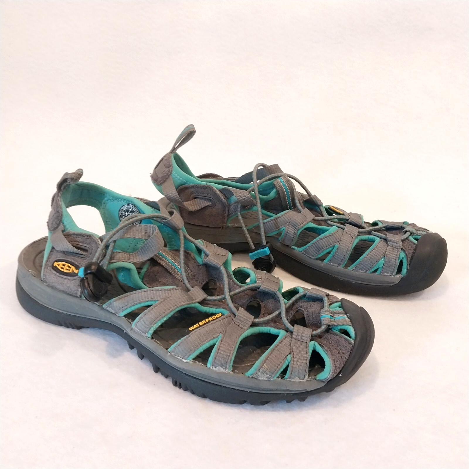 Sandali Keen Flat Donna 7 Grigio Teal Impermeabili Escursionismo Pesca Lacci Regolabili
