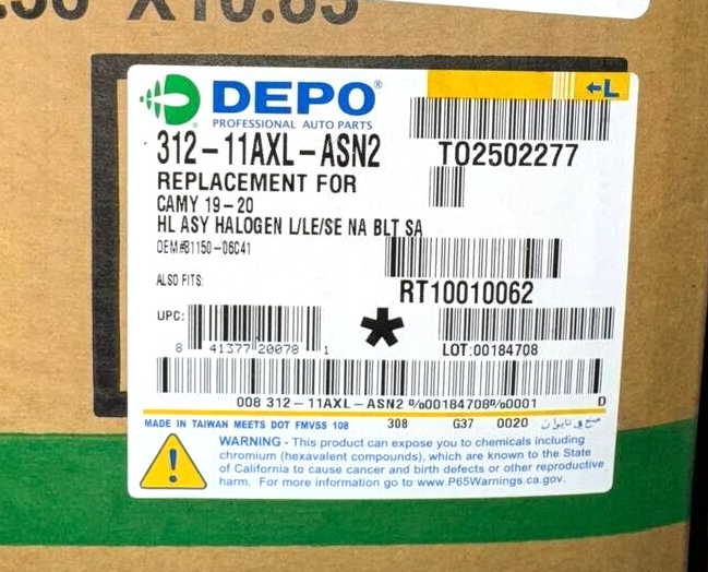 Depo 312 - 1541l-af Toyota Tundra Driver Repuesto De Lado Luz De Señal Montaje (NSF Certificado