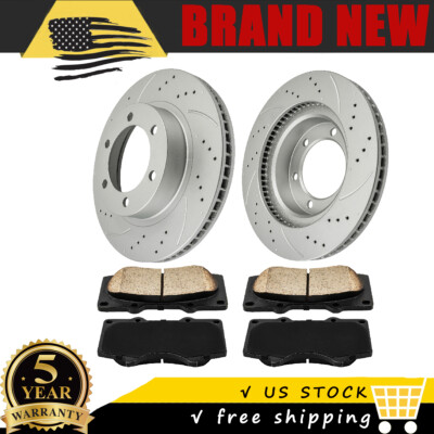 For Toyota Tacoma 4Runner FJ Cruiser Pair Front Drilled Disc Rotors ...