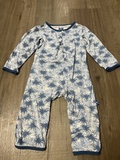 KicKee Pants Bamboo Blue Snap Romper Size 18-24 Months