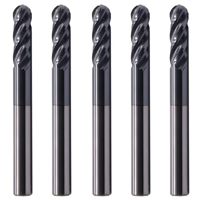 BestParts High Performance 5pcs Solid Carbide Ball Nose End Mills, AlTiN Coat...