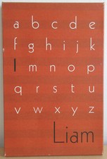 Alphabet Letters Liam Wall Hanging Plaque Children's Kids Room 18" X 12"