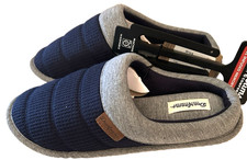 Dearfoams Cozy Gel Infused Men's Navy Slip-on Clog Slippers: Size 7 - 8
