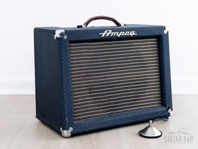 1963 Ampeg Jet J-12-A Vintage 1x12 Tube Amp Blue Checker, Fully Serviced