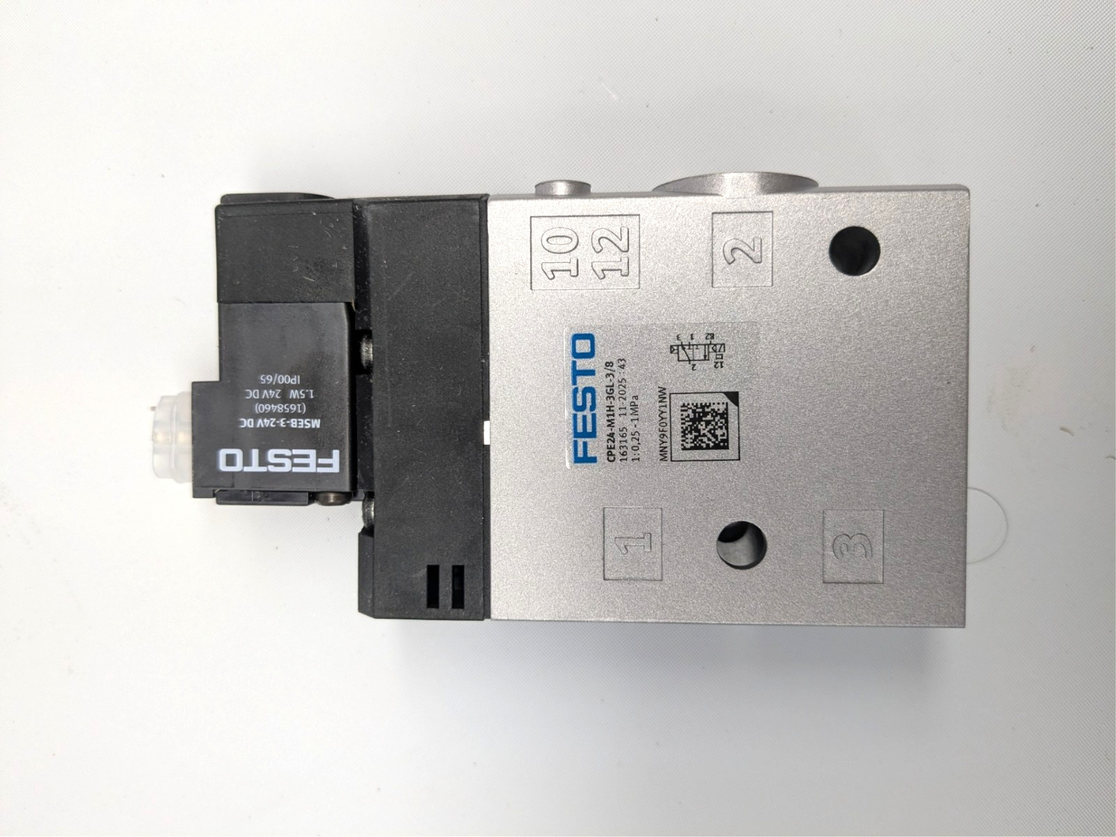 Festo Cpe24-M1h-3gls-3/8 163169 Solenoid Valve Ovp, New