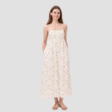 Women Romantic Lace Bodice Maxi Dress - Universal Thread Ivory Floral S