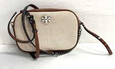 TORY BURCH Mcgraw Canvas Patent Colorblock Camera Bag