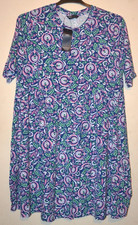LADIES M&S ROUND NECK JERSEY MINI DRESS / LONGLINE TOP SIZE 22 NAVY MIX - NEW