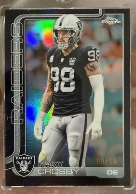 2025 Topps Chrome Maxx Crosby Las Vegas Raiders Black parallel  Refractor 08/10
