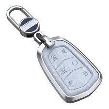 ontto 6-button Key Fob Cover Fit for Cadillac Escalade 2015-2020 Smart White