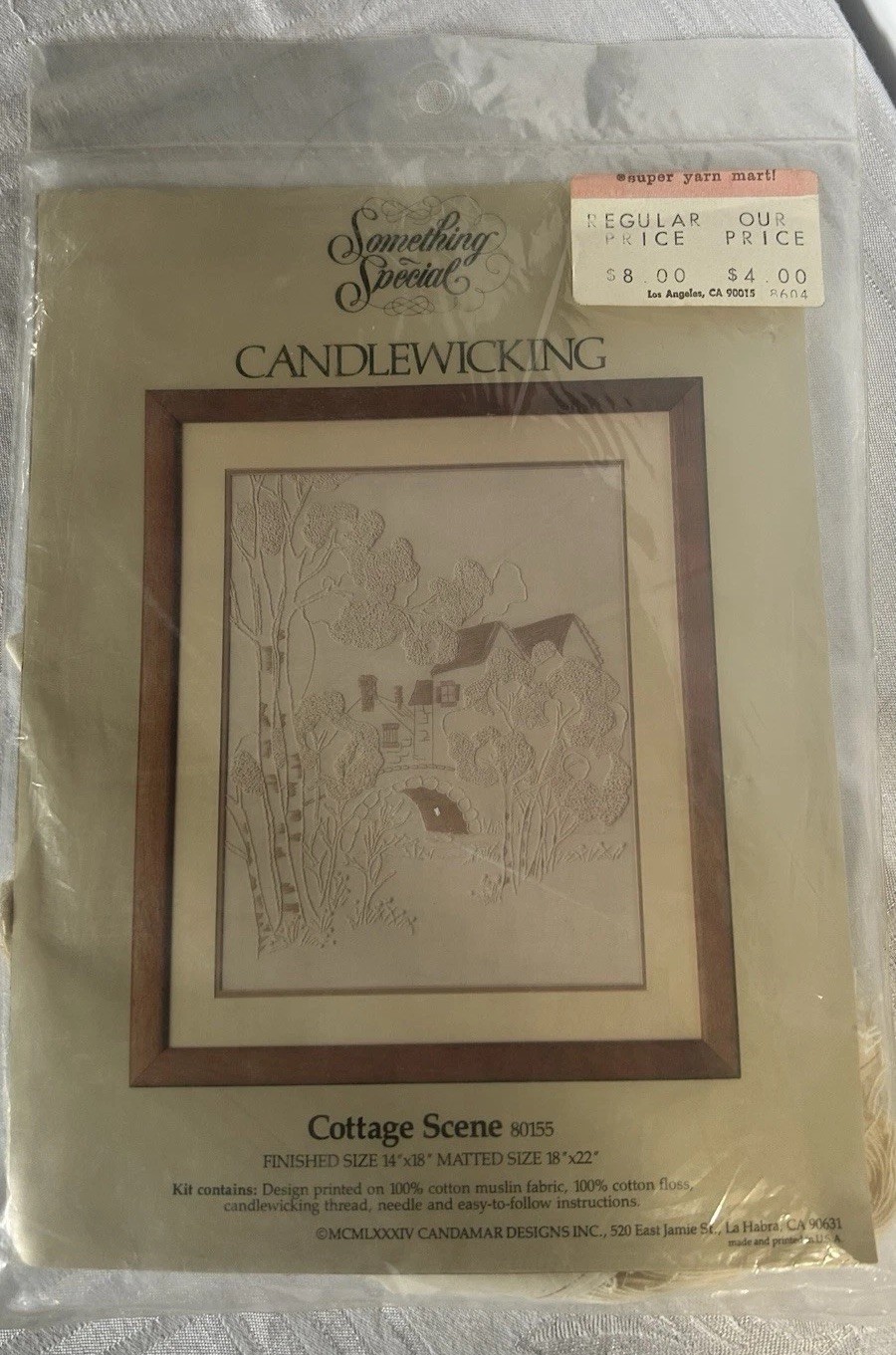 Vintage Candlewicking Cottage Scene Kit Candamar Something Special 80155 NOS