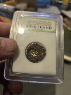 Moneda Nummis Bronce Española Era Pirata Nuevo Mundo 1608 1695 d.C.