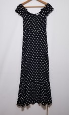 NWT Reformation Butterfly Off the Shoulder Black White Polka Dot Dress Bettie 0