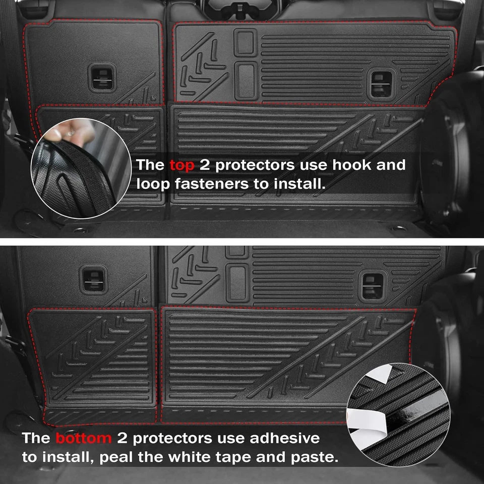 Rear Seat Back Protectors Mat for 2018-2023 Jeep Wrangler JL 4 Door, 4 PCS - Image 2 of 4
