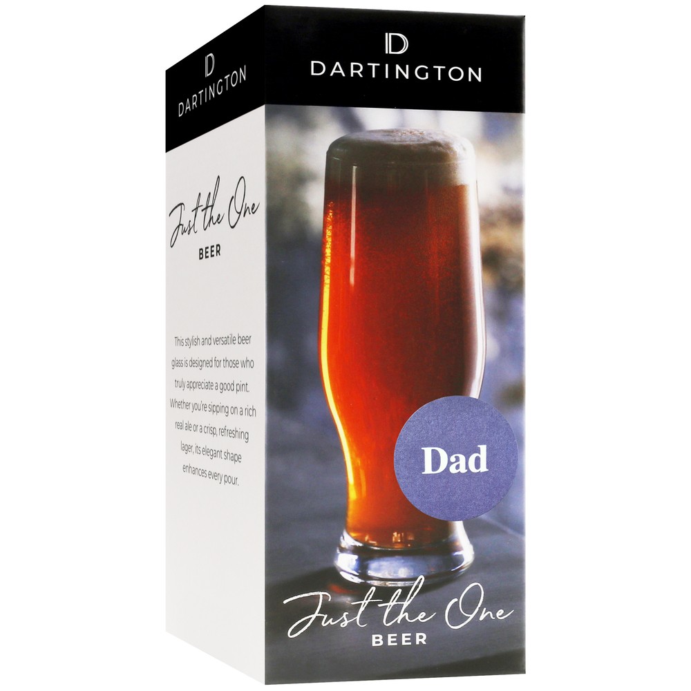 Dartington Just The One Beer Glass Dad Engraved Gift Boxed 580ml Father's Day