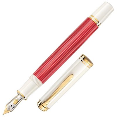 Pelikan Souverän Füllhalter M600 rot weiss Kolbenfüllhalter Special Edition