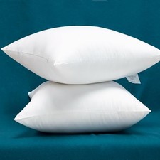 Set of 2 Cotton Fabric Plump Throw Pillow Inserts, Down 18 x 18-Inch